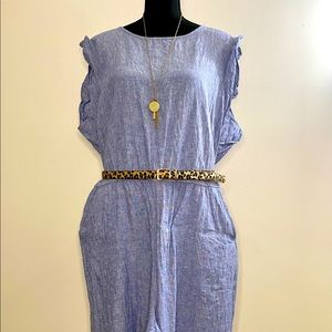 Old Navy medium wash lightweight denim romper w ruffle cap sleeve. Sz: XXL